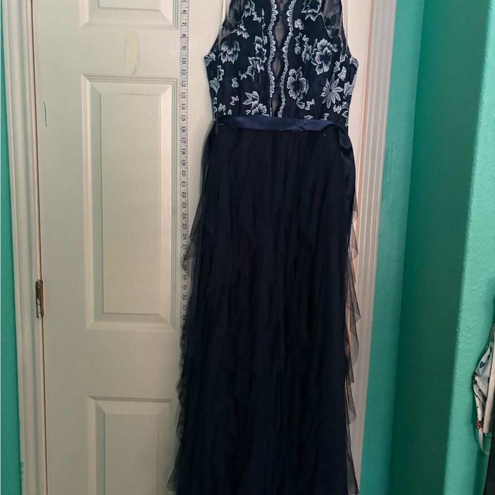 Teeze Me Navy Floral Prom Dress